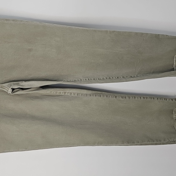 Chico's Olive Gray High Rise Straight Leg Ankle Jeans 5-Pockets Slight Distress - Picture 7 of 12